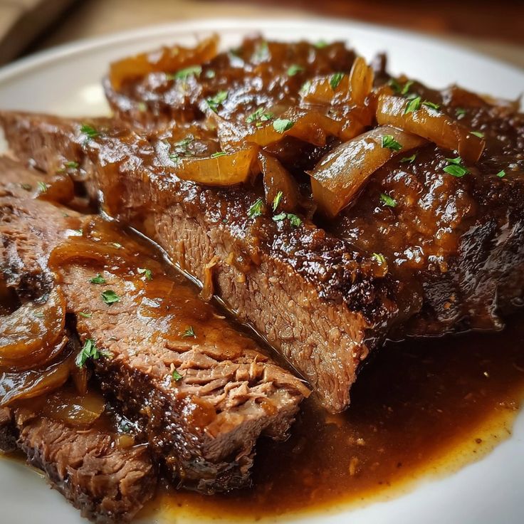 Slow Cooker Brisket with Balsamic Gravy