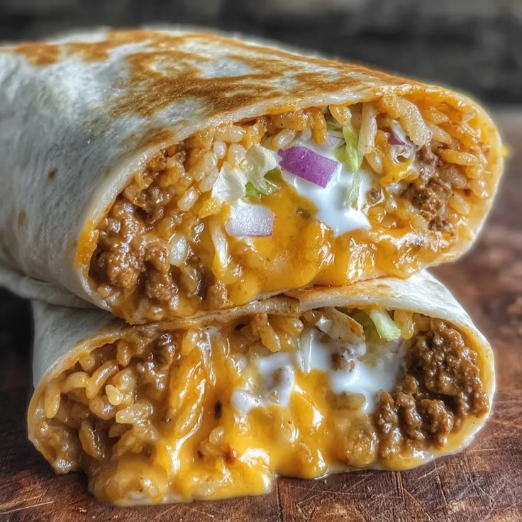 Cheesy Double Beef Burrito