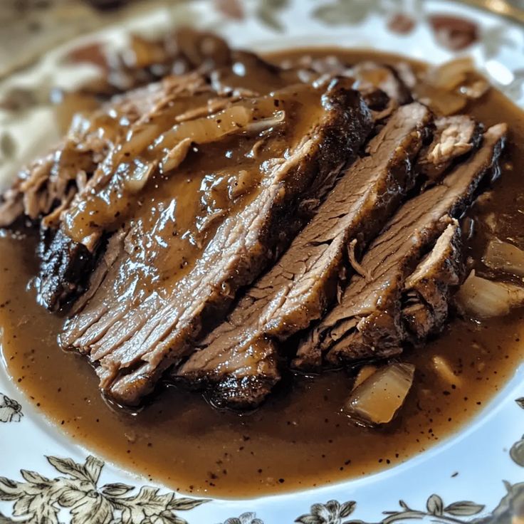 Crockpot Brisket with Rich Gravy